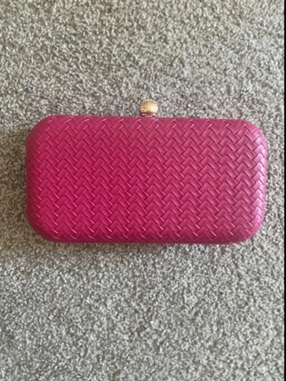 a new day Magenta Woven Clutch with Gold Chain